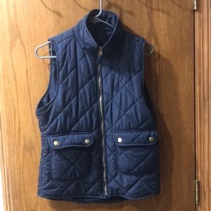 Quilted navy blue vest